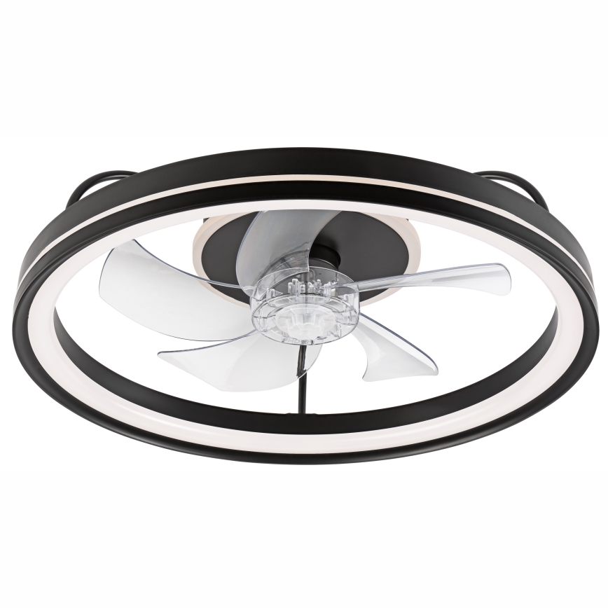 LED Стельовий світильник з вентилятором та регулюванням яскравості FARGO LED/37W/230V чорний + пульт дистанційного керування