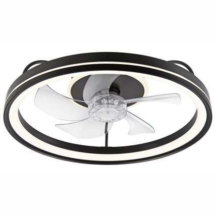 LED Стельовий світильник з вентилятором та регулюванням яскравості FARGO LED/37W/230V чорний + пульт дистанційного керування