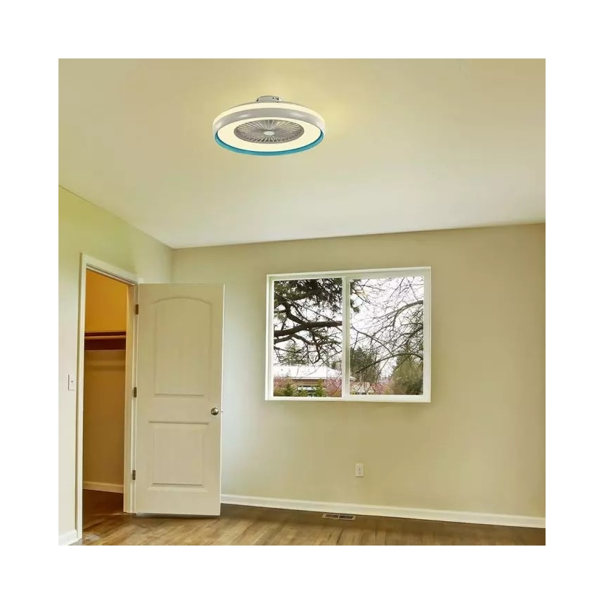 Стельовий LED світильник з вентилятором LED/45W/230V 3000/4000/6500K синій