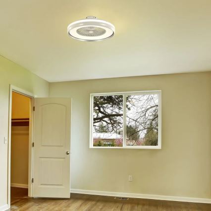 Стельовий LED світильник з вентилятором LED/45W/230V 3000/4000/6500K сірий + пульт дистанційного керування