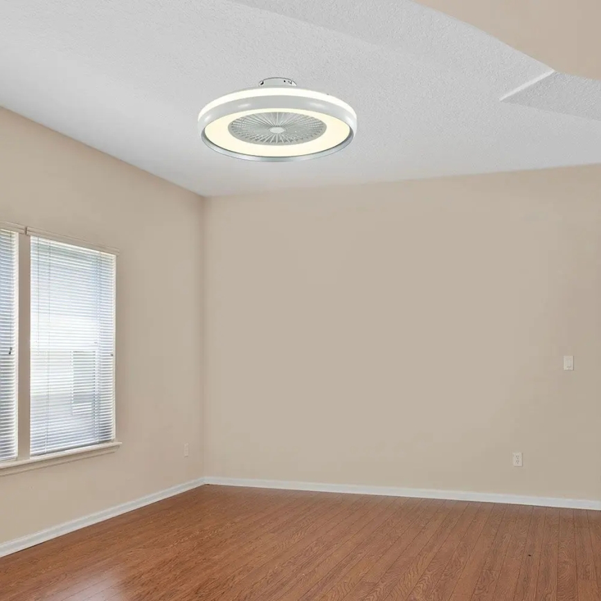 Стельовий LED світильник з вентилятором LED/45W/230V 3000/4000/6500K сірий + пульт дистанційного керування