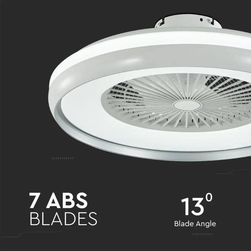 Стельовий LED світильник з вентилятором LED/45W/230V 3000/4000/6500K сірий + пульт дистанційного керування
