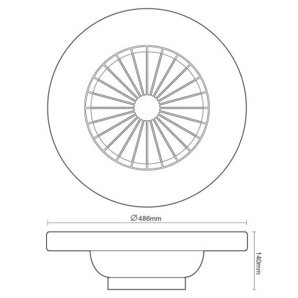 LED Стельовий світильник з вентилятором та регулюванням яскравості OPAL LED/48W/230V 3000-6500K + пульт дистанційного керування