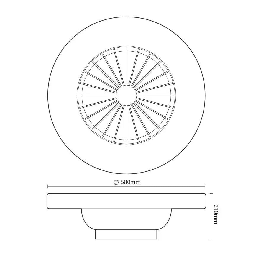 Стельовий LED світильник з вентилятором та регулюванням яскравості OPAL LED/72W/230V 3000-6500K + пульт дистанційного керування
