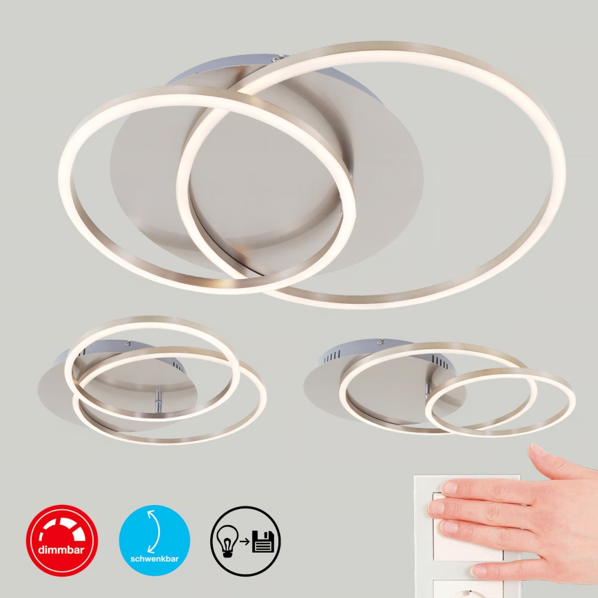 Стельовий LED світильник зі регулюванням яскравості LED/28W/230V 3000K матовий хром