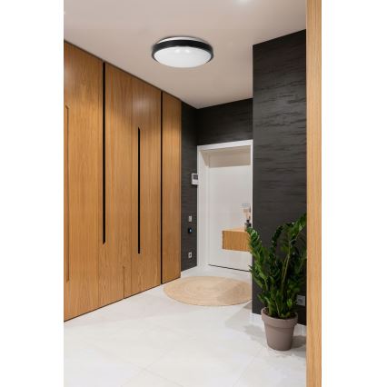 Стельовий світильник 2xE27/40W/230V діам. 29,5 см чорний