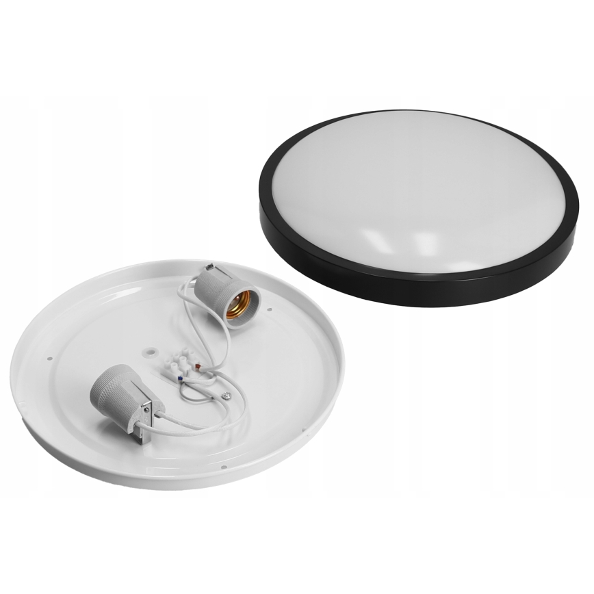 Стельовий світильник 2xE27/40W/230V діам. 29,5 см чорний