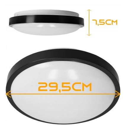 Стельовий світильник 2xE27/40W/230V діам. 29,5 см чорний