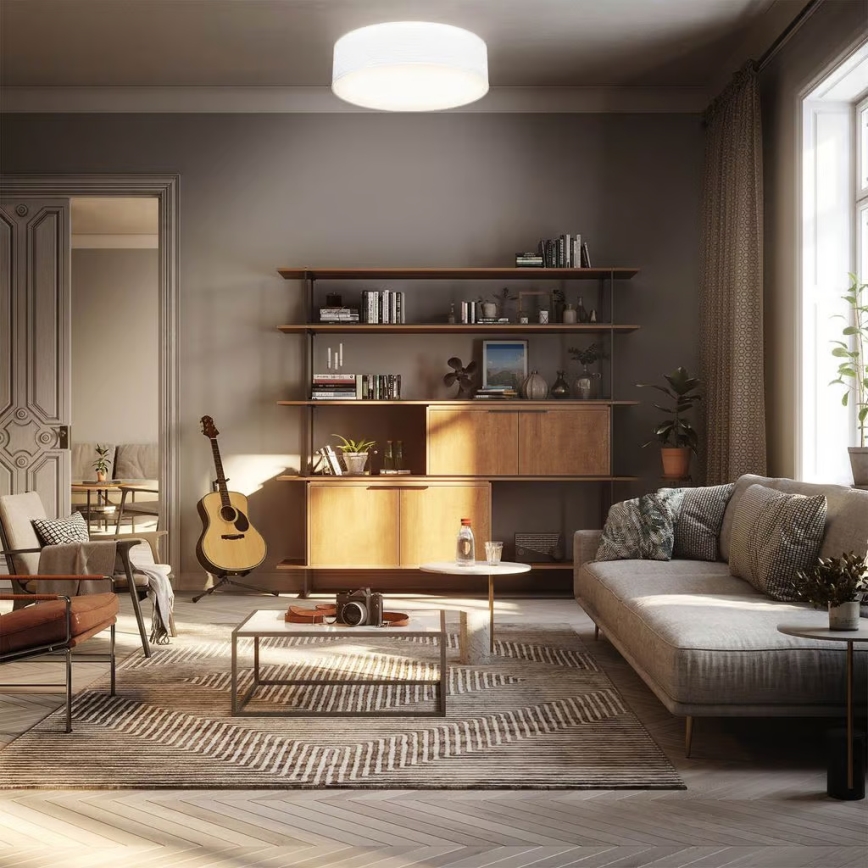 Стельовий світильник 2xE27/40W/230V, діаметр 38 см, білий