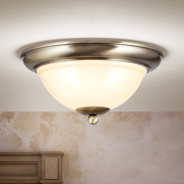 Стельовий світильник AUSTRIAN OLD LAMP 2xE27/60W/230V діаметр 27 см бронза/бежевий