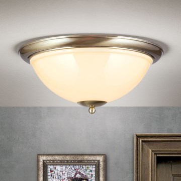 Стельовий світильник AUSTRIAN OLD LAMP 3xE27/60W/230V діаметр 50 см бронза/бежевий