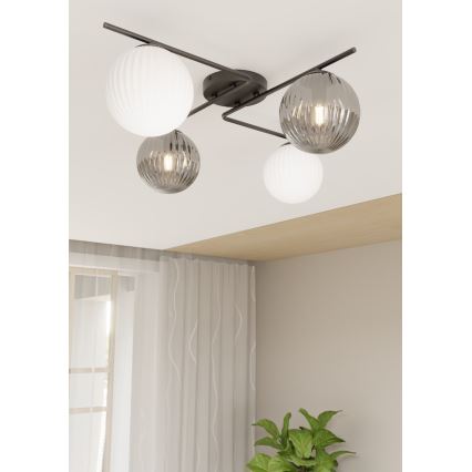 Стельовий світильник AZURA 4xE14/10W/230V чорний/сірий/білий