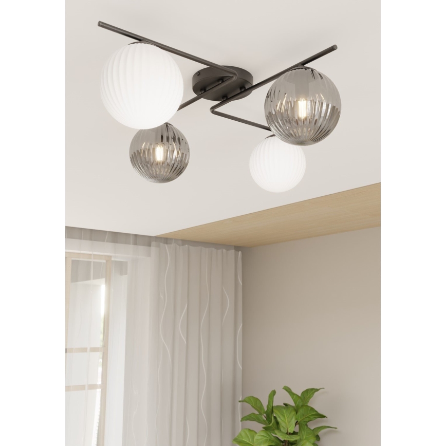 Стельовий світильник AZURA 4xE14/10W/230V чорний/сірий/білий