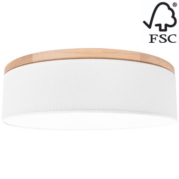 Стельовий світильник BENITA 4xE27/25W/230V діаметр 58 см білий/дуб – FSC сертифіковано