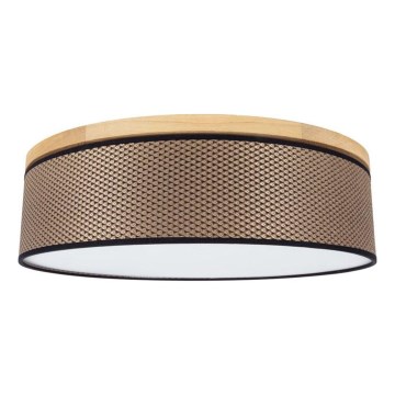 Стельовий світильник BENITA 4xE27/25W/230V діаметр 58 см коричневий/дуб