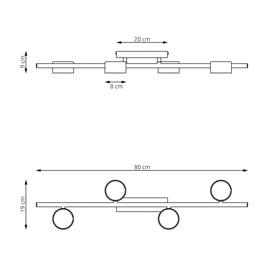 Стельовий світильник BET 4xGX53/12W/230V чорний