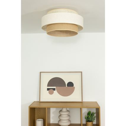 Стельовий світильник BOHO 1xE27/60W/230V, діаметр 40 см, білий/джут