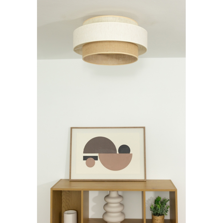 Стельовий світильник BOHO 1xE27/60W/230V, діаметр 40 см, білий/джут