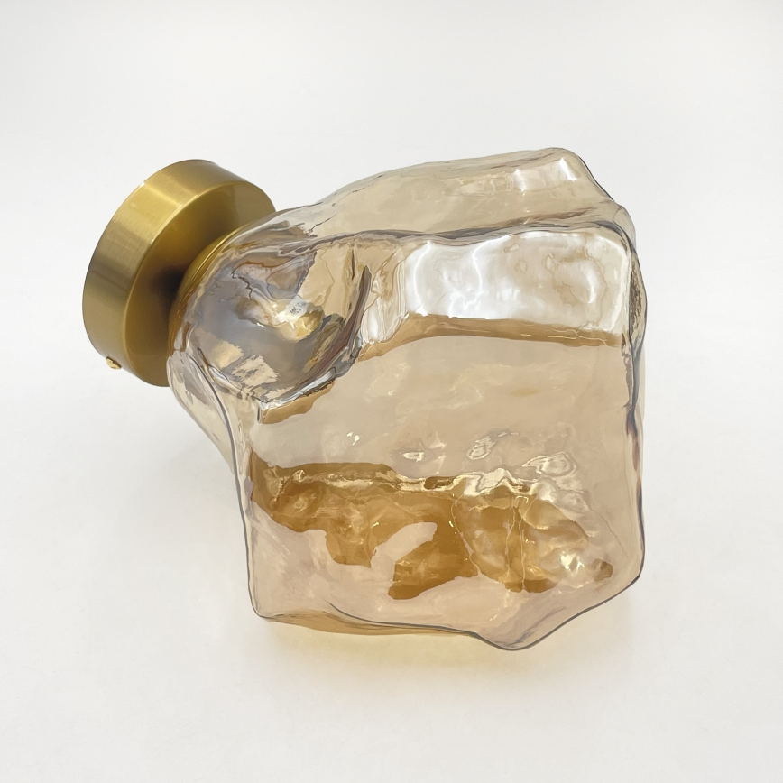 Стельовий світильник CRISTAL 1xE14/15W/230V латунь/димчасто-бежевий