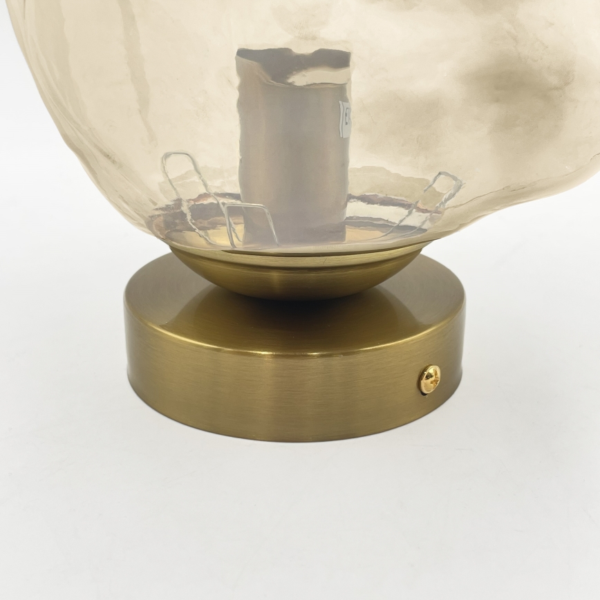 Стельовий світильник CRISTAL 1xE14/15W/230V латунь/димчасто-бежевий