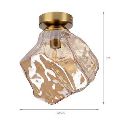 Стельовий світильник CRISTAL 1xE14/15W/230V латунь/димчасто-бежевий
