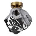 Стельовий світильник CRISTAL 1xE14/15W/230V латунь/димчасто-чорний