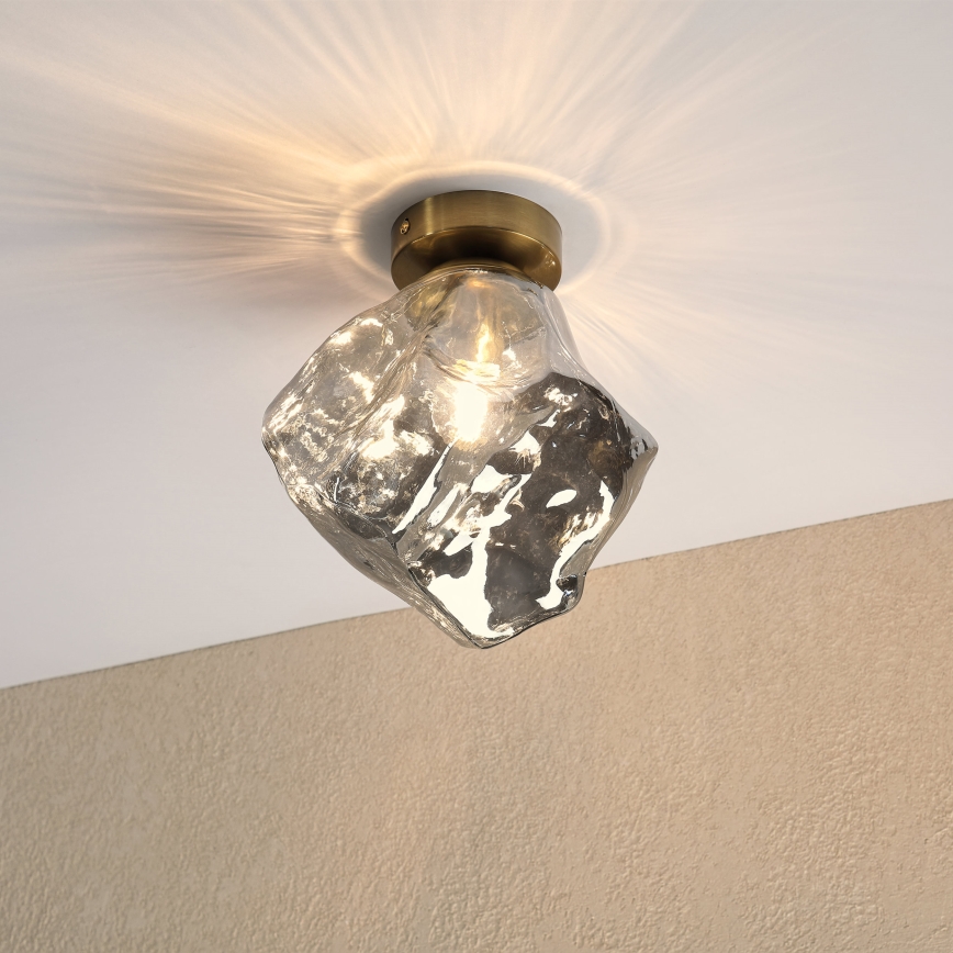 Стельовий світильник CRISTAL 1xE14/15W/230V латунь/димчасто-чорний