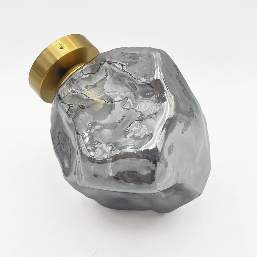 Стельовий світильник CRISTAL 1xE14/15W/230V латунь/димчасто-чорний