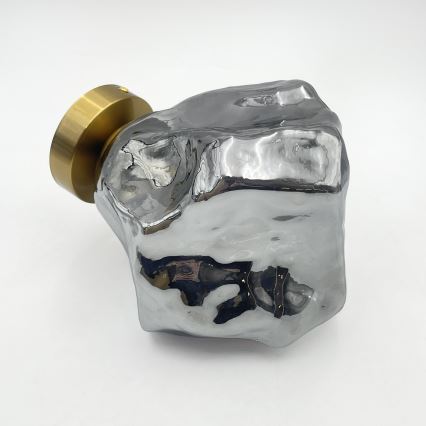 Стельовий світильник CRISTAL 1xE14/15W/230V латунь/димчасто-чорний