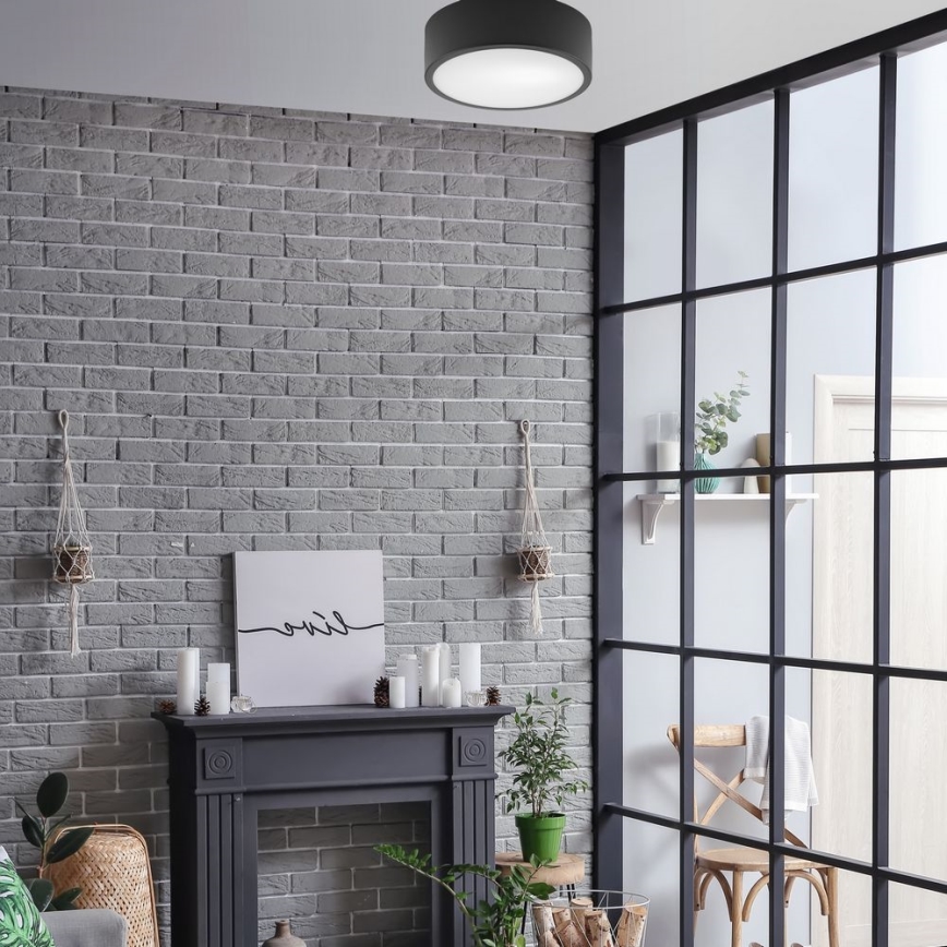 Стельовий світильник DANTE 1xE27/60W/230V діаметр 26 cm чорний