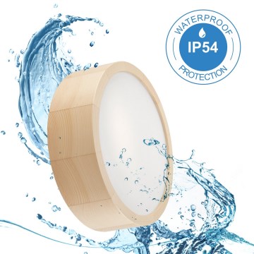 Стельовий світильник для ванної кімнати NATURAL 2xE27/15W/230V IP54 сосна ø 27 см - FSC сертифіковано