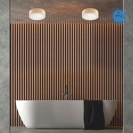 Стельовий світильник для ванної кімнати NATURAL 2xE27/15W/230V IP54 сосна ø 27 см