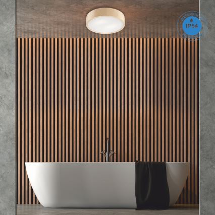 Стельовий світильник для ванної кімнати NATURAL 3xE27/15W/230V IP54 сосна ø 37 см
