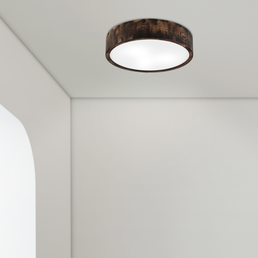 Стельовий світильник для ванної кімнати OAK SMOKY 3xE27/15W/230V IP54 ø 37,5 см дуб/коричневий