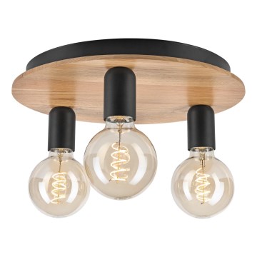 Стельовий світильник DUSTY 3xE27/15W/230V діаметр 34 см дуб/чорний