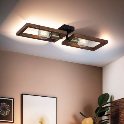 Стельовий світильник ERA 2xE27/40W/230V коричневий