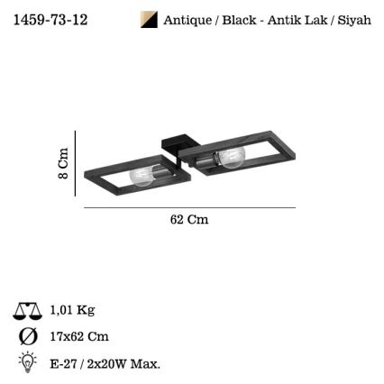 Стельовий світильник ERA 2xE27/40W/230V коричневий