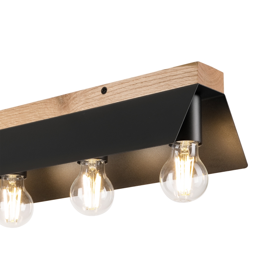 Стельовий світильник ESME 5xE27/15W/230V чорний/дуб