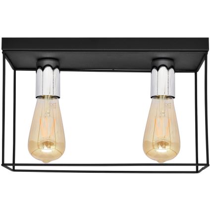 Стельовий світильник FINN 2xE27/15W/230V чорний/глянцевий хром