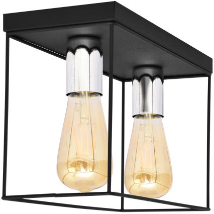 Стельовий світильник FINN 2xE27/15W/230V чорний/глянцевий хром