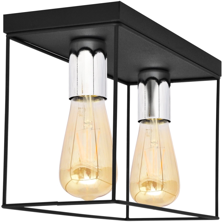 Стельовий світильник FINN 2xE27/15W/230V чорний/глянцевий хром