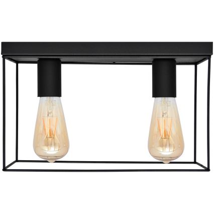 Стельовий світильник FINN 2xE27/15W/230V чорний