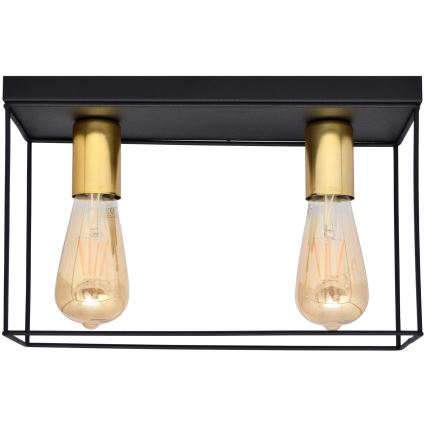 Стельовий світильник FINN 2xE27/15W/230V чорний/золотий