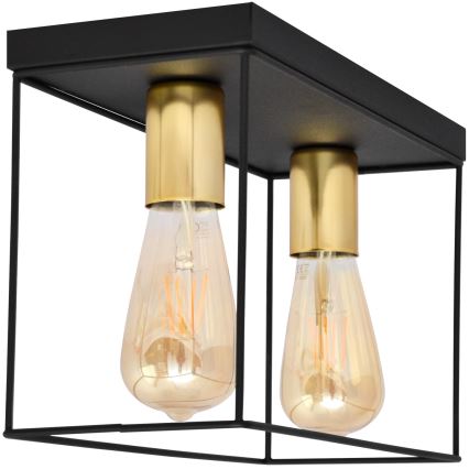 Стельовий світильник FINN 2xE27/15W/230V чорний/золотий