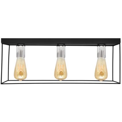 Стельовий світильник FINN 3xE27/15W/230V чорний/глянцевий хром