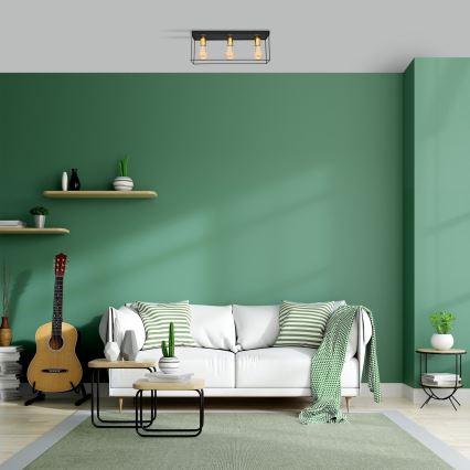 Стельовий світильник FINN 3xE27/15W/230V чорний/золотий