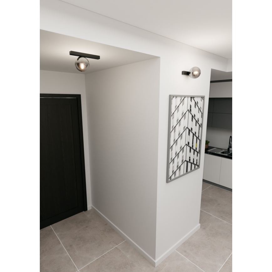 Стельовий світильник FIT 1xE14/10W/230V чорний/сірий