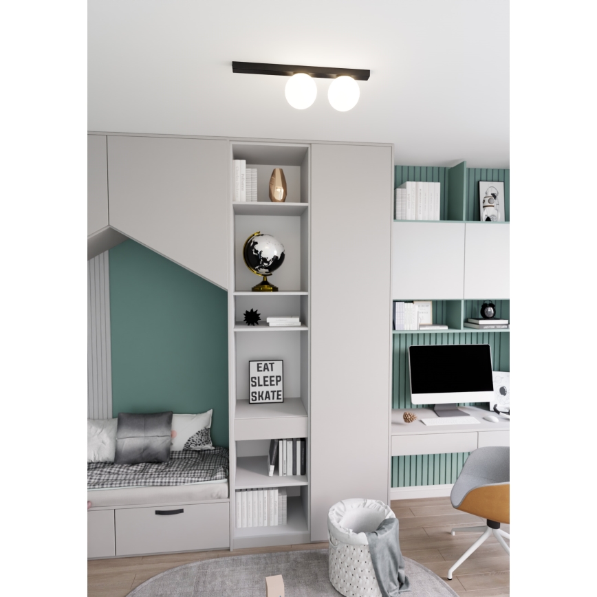 Стельовий світильник FIT 2xE14/10W/230V чорний/білий