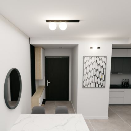 Стельовий світильник FIT 2xE14/10W/230V чорний/білий