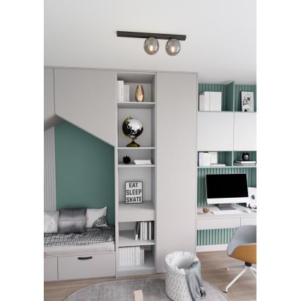 Стельовий світильник FIT 2xE14/10W/230V чорний/сірий